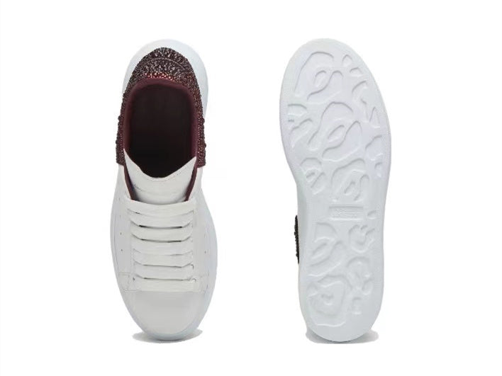 Alexander Mcqueen Women's Oversized Sneaker in White/dark Burgundy