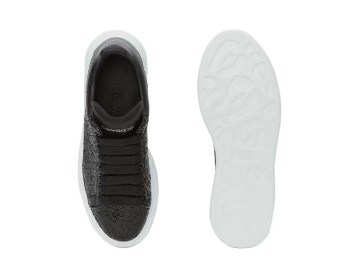 Alexander Mcqueen Women's Glitter Oversized Sneaker in Black