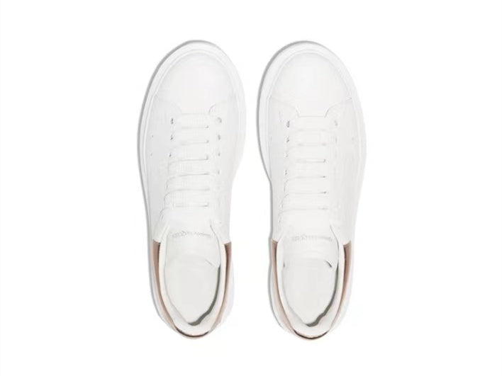 Alexander Mcqueen Women's Oversized Sneaker in White/rose Gold