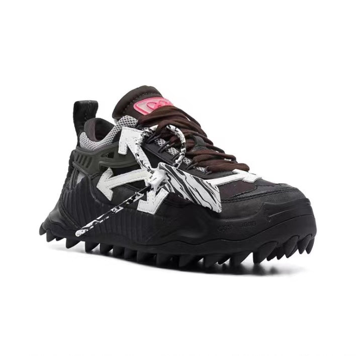 Off White logo shock-absorbing non-slip sneakers black