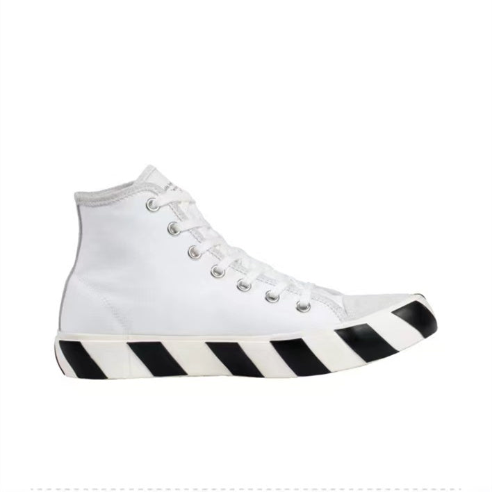 Off White high top canvas shoes white fuchsia