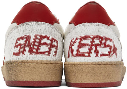 GOLDEN GOOSE Red & White Ball Star Sneakers