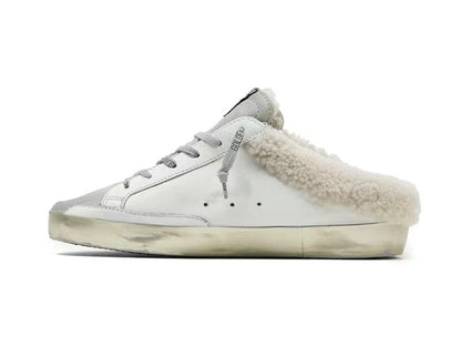 GOLDEN GOOSE Super-Star sneakers in beige with leopard print star
