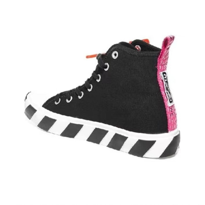 Off White mid top canvas shoes black