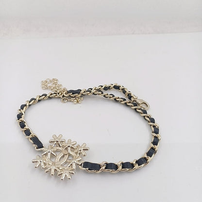 18K  Chanel Lambskin Choker Necklace