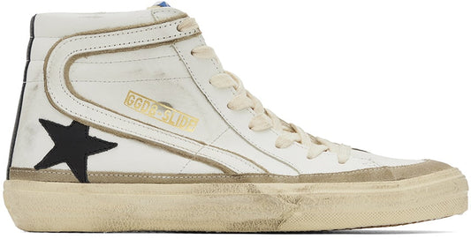 GOLDEN GOOSE White Slide High-Top Sneakers