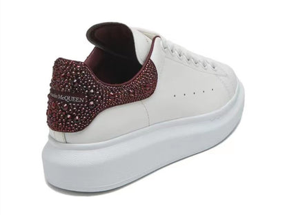 Alexander Mcqueen Women's Oversized Sneaker in White/dark Burgundy