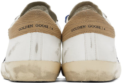 GOLDEN GOOSE White & Taupe Super-Star Classic Sneakers