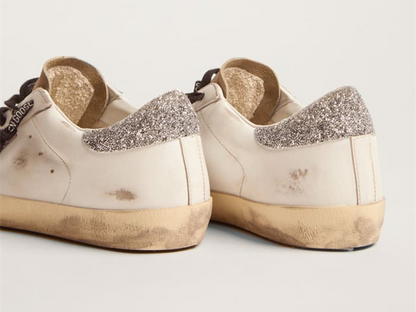 GOLDEN GOOSE Super-Star LTD sneakers with leopard-print crystal star and silver-colored crystal heel tab