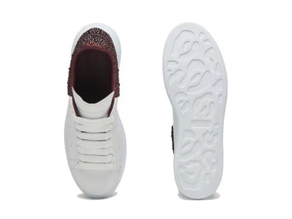 Alexander Mcqueen Women's Oversized Sneaker in White/dark Burgundy