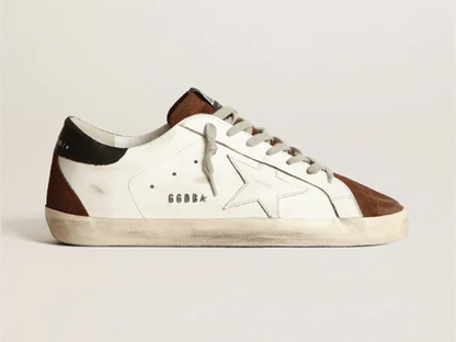 GOLDEN GOOSE Two-tone white and brown Super-Star sneakers