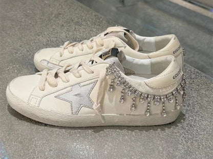 GOLDEN GOOSE Super-Star sneakers in beige with silver star