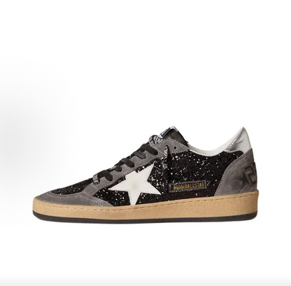 Golden Goose Ball Star Women's Black Low-Top Sneakers – Goat Leather, Round Toe, Lace-Up, Star Motif