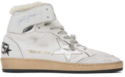 GOLDEN GOOSE White Sky-Star High-Top Sneakers