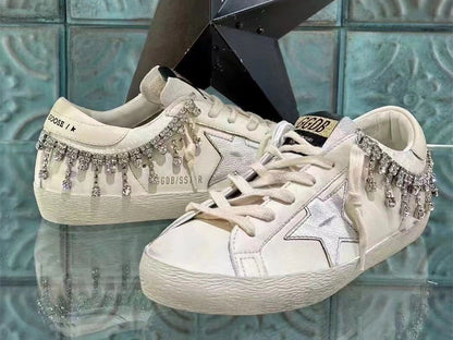GOLDEN GOOSE Super-Star sneakers in beige with silver star