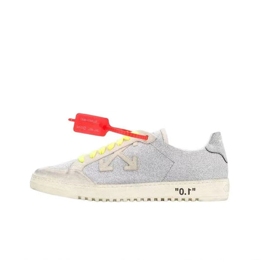 Off White suede loafers low white/silver