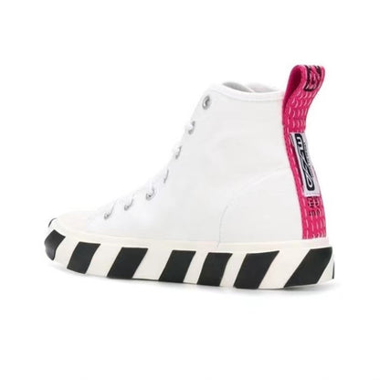 Off White mid top canvas shoes white