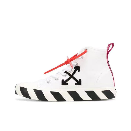 Off White mid top canvas shoes white