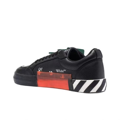 Off White vucanized casual sneakers low black