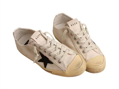 GOLDEN GOOSE V-Star Canvas In White