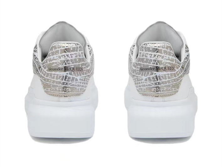 Alexander Mcqueen Men's Oversized Sneaker in White/silver