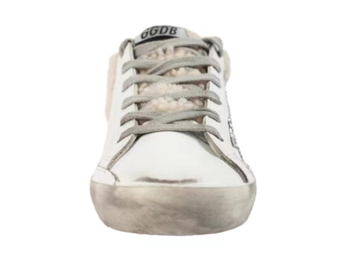 GOLDEN GOOSE Super-Star lace-up sneakers in silver