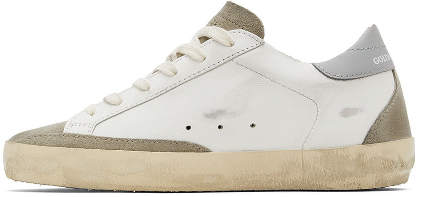 GOLDEN GOOSE White & Gray Super-Star Classic Low-Top Sneakers