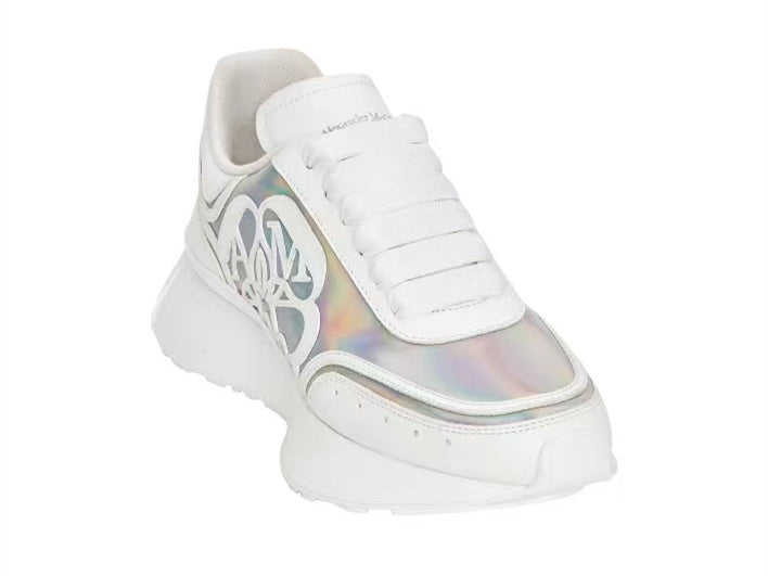 Alexander Mcqueen Women's Sprint Runner in White/silver