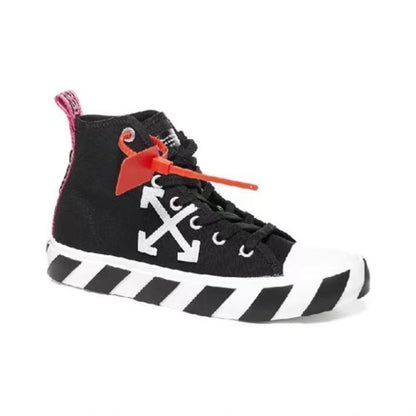 Off White mid top canvas shoes black