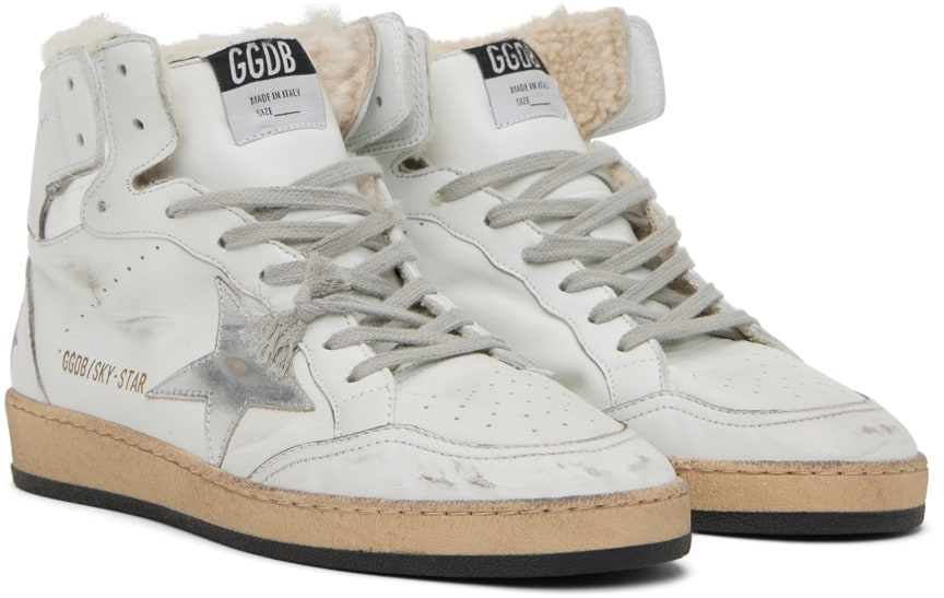 GOLDEN GOOSE White Sky-Star High-Top Sneakers