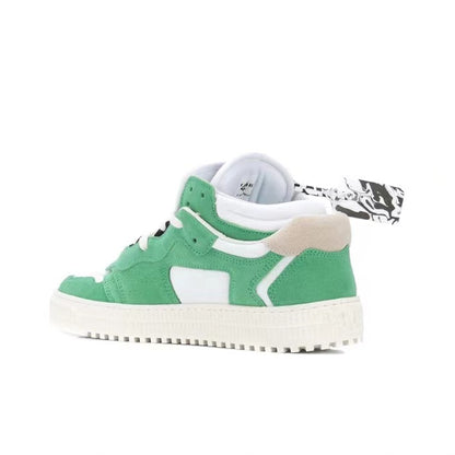 Off White court flat shoes low white/green