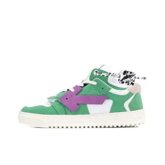 Off White court flat shoes low white/green