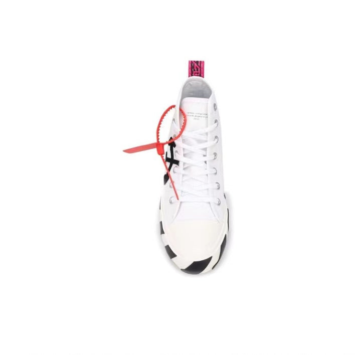 Off White mid top canvas shoes white