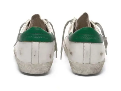 GOLDEN GOOSE Super-Star sneakers white green tail