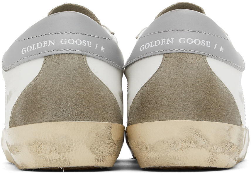 GOLDEN GOOSE White & Gray Super-Star Classic Low-Top Sneakers