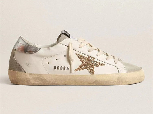 GOLDEN GOOSE Super-Star sneakers in beige with golden star