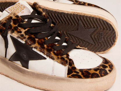 GOLDEN GOOSE Stardan sneakers in total black leather with vintage finish