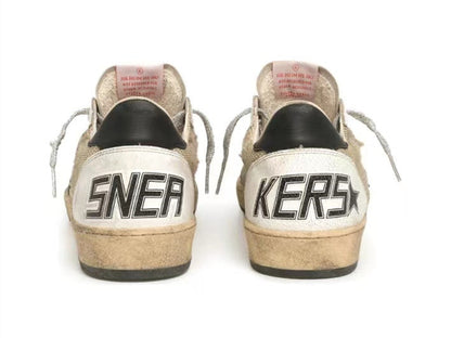 GOLDEN GOOSE Ball Star sneakers in leather and mesh with black heel tab
