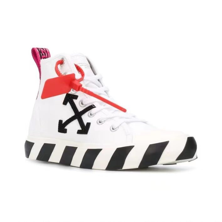 Off White mid top canvas shoes white