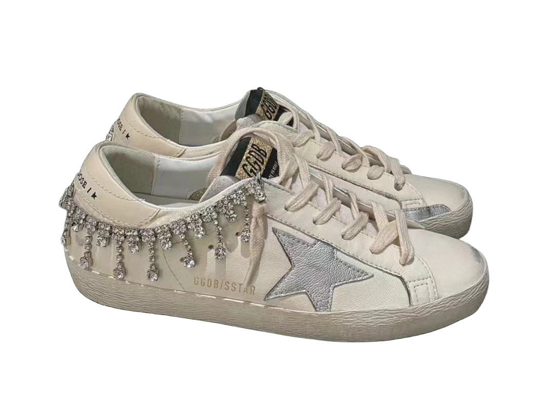 GOLDEN GOOSE Super-Star sneakers in beige with silver star