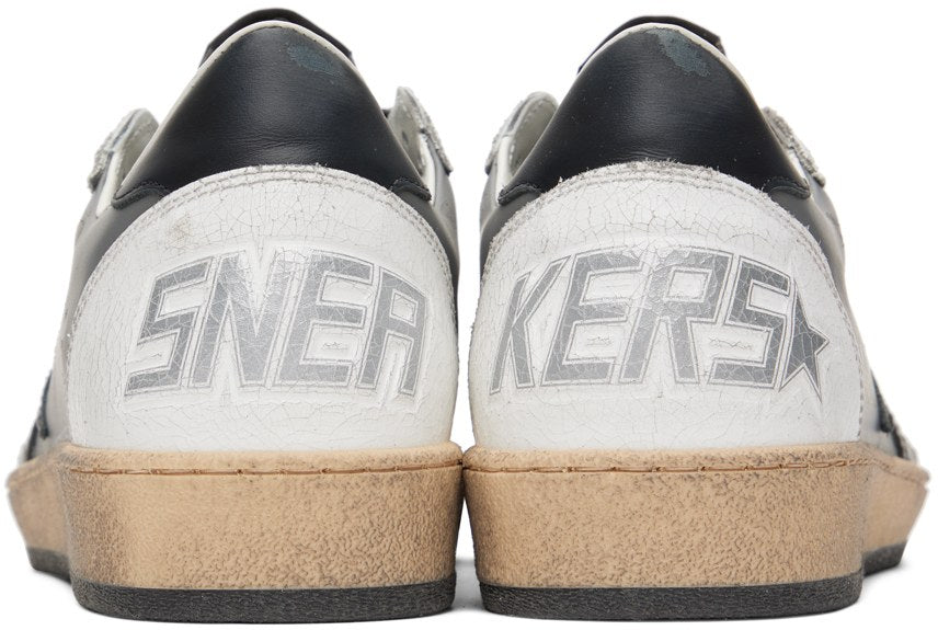 GOLDEN GOOSE Gray & White Ball Star Sneakers