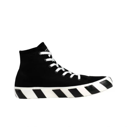 Off White high top canvas shoes black fuchsia
