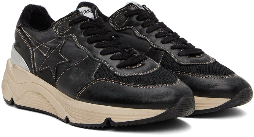 GOLDEN GOOSE Black Running Sole Low-Top Sneakers