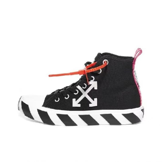 Off White mid top canvas shoes black