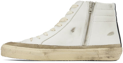 GOLDEN GOOSE White Slide High-Top Sneakers