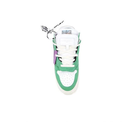 Off White court flat shoes low white/green