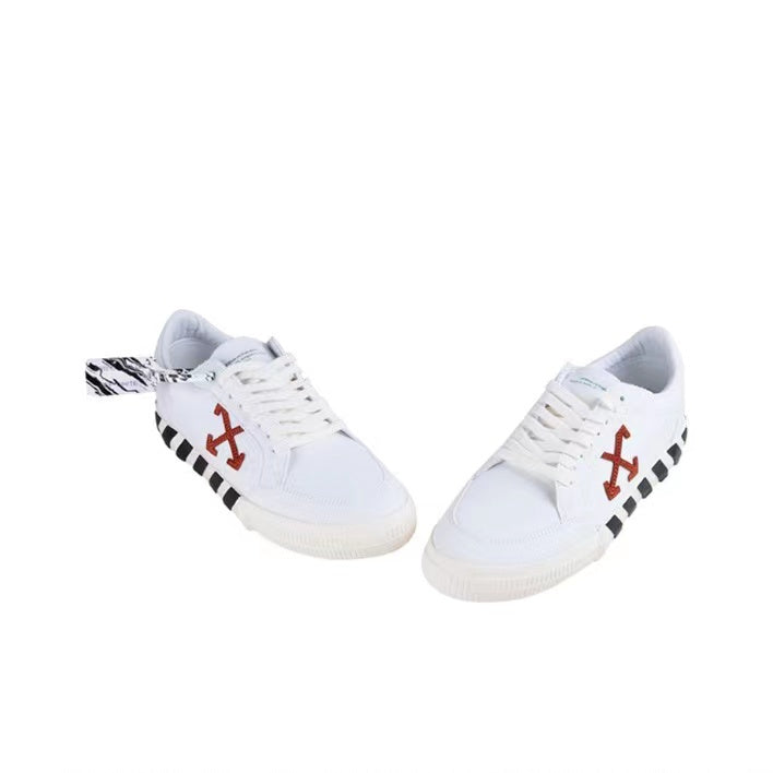 Off White casual sneakers low black/white/red