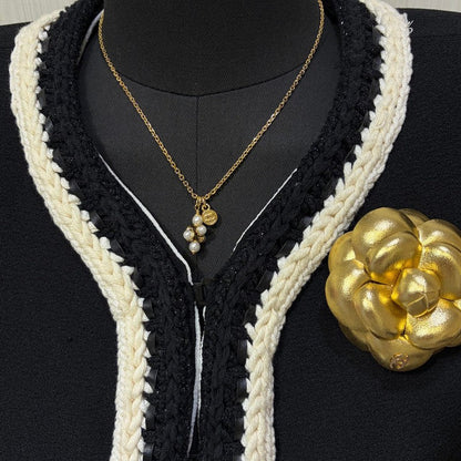 18K  Chanel 26P Grape Pearl Gold Necklace